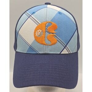 Spyder Ski Strapback Cap Blue Plaid Snoqboard Hook and Loop Hat Season F10